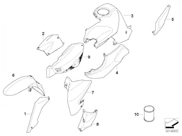 Aleta delantera derecha Bmw K1200 r 2004 - 2008