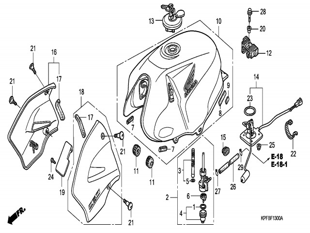 Aireador izquierdo modelo 2 Honda Cbf 250 2004-2008
