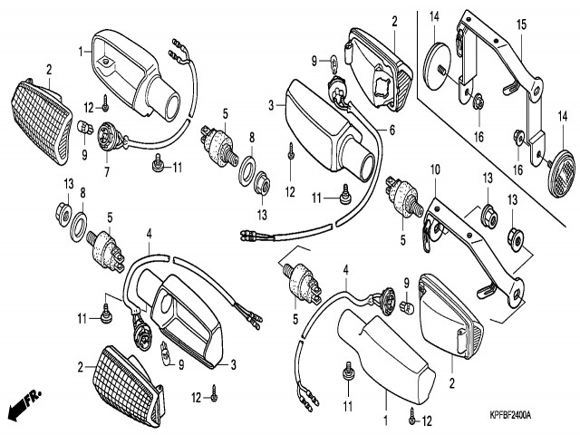 Intermitente delantero izquierdo / trasero derecho Honda Cbf 250 2004-2008