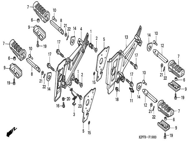 Estribera delantera / trasera derecha Honda Cbf 250 2004-2008