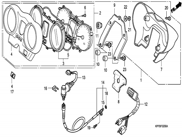 Carcasa inferior de relojes Honda Cbf 250 2004-2008