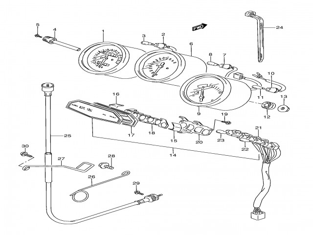 Cable cuenta kilometros Suzuki Gsx 600 f 1991 - 1994