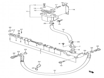 Bomba freno trasero Suzuki Gsx 600 f 1991 - 1994