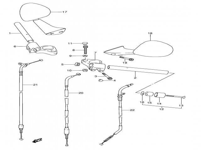 Semimanillar izquierdo Suzuki Gsx 600 f 1991 - 1994