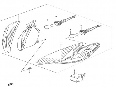 Intermitente delantero izquierdo Suzuki Burgman 150 2002-2007