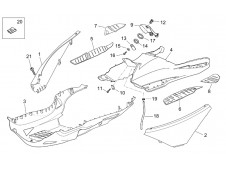 Goma suelo trasera izquierda Aprilia Arrecife 125 2003-2004