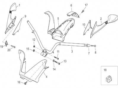 Embellecedor manillar Aprilia Arrecife 125 2003-2004