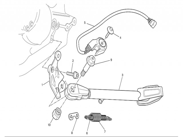 Interruptor pata de cabra Ducati Monster 696 2008-2011