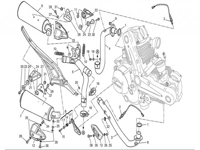 Colector intermedio Ducati Monster 696 2008-2011