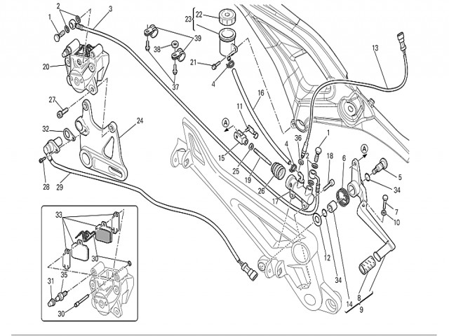 Bomba de freno trasero Ducati Monster 696 2008-2011