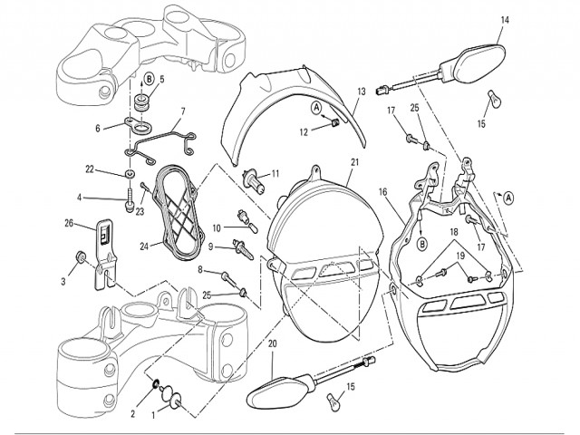 Araña relojes Ducati Monster 696 2008-2011