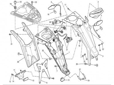 Aleta pase rueda superior Ducati Monster 696 2008-2011
