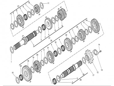 Eje secundario del cambio Ducati Monster 696 2008-2011