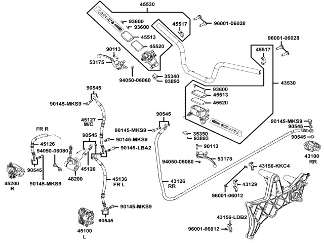 Latiguillo freno delantero Kymco Xciting 500, i evo, i r abs, i (afi) 2005 - 2017