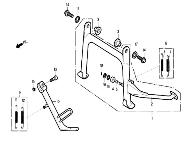 Caballete Daelim S2 250 2004-2007