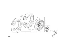 Rueda trasera 12 Daelim S five 50 2001 - 2007