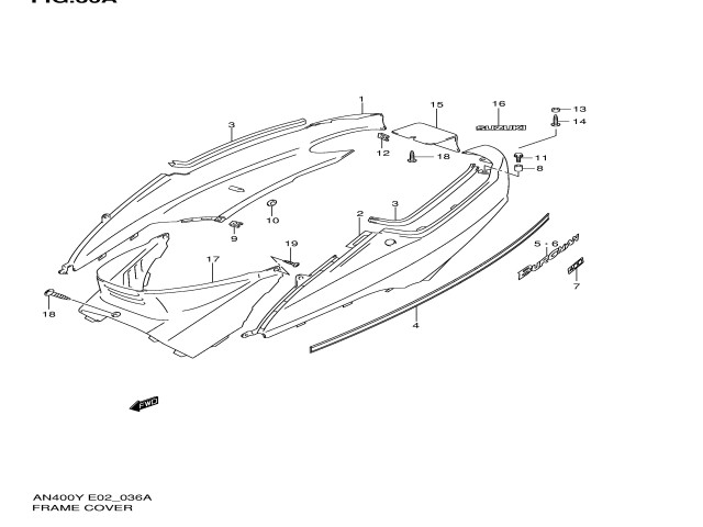 Unión colín hasta 2001 Suzuki Burgman 400 1998 - 2002