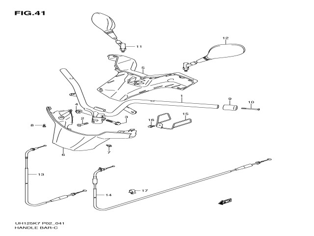 Retrovisor derecho Suzuki Burgman 125 2007-2009