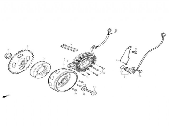 Bendix de arranque completo original Daelim Daystar 125 2007 - 2009