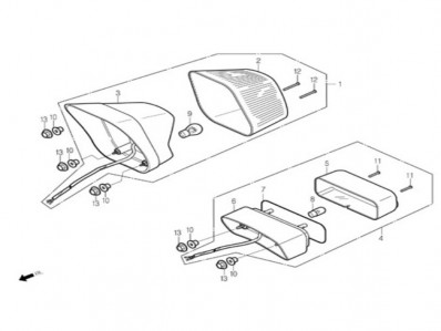Piloto trasero Daelim Daystar 125 2007 - 2009