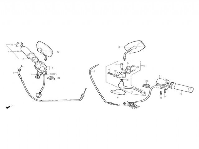 Piña luces izquierda Daelim Daystar 125 2007 - 2009