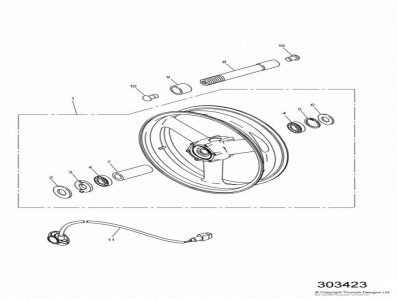 Eje rueda delantera Triumph St 955 1999 - 2001