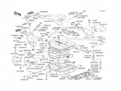 Caja filtro aire Kawasaki Zzr 600 1994-1996