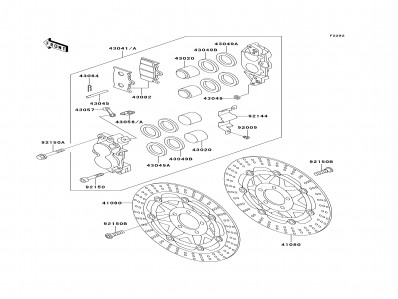 Pinza freno delantera derecha Kawasaki Zzr 600 1994-1996