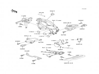 Soporte estribera delantero izquierdo Kawasaki Zzr 600 1990-1993