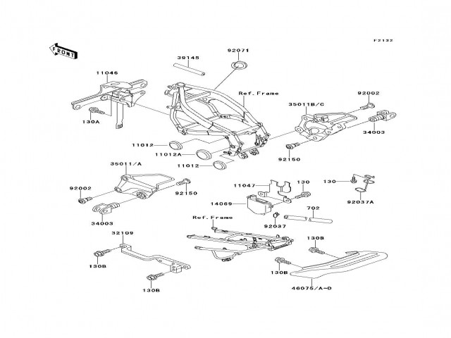 Soporte estribera delantero izquierdo Kawasaki Zzr 600 1990-1993