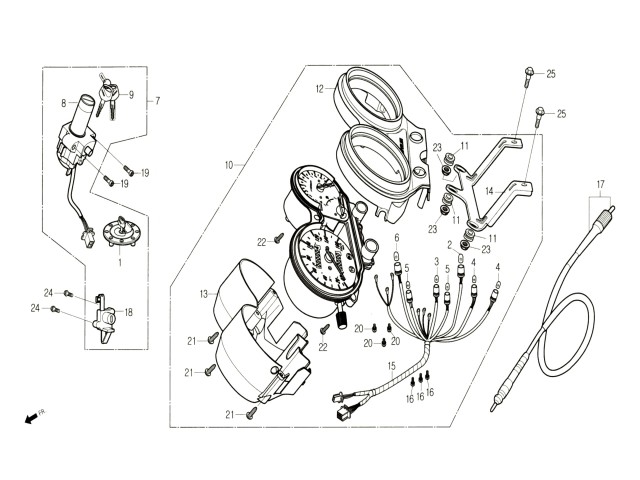 Cable cuenta kilometros Daelim Roadwin 125 2004 - 2008