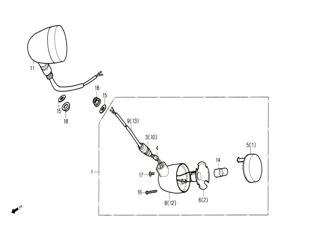 Intermitente delantero izquierdo Daelim Roadwin 125 2004 - 2008