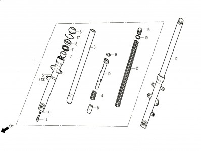Barra completa derecha Daelim Roadwin 125 2004 - 2008