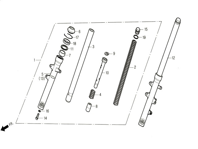 Barra completa derecha Daelim Roadwin 125 2004 - 2008