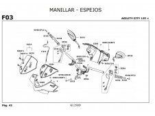 Piña luces izquierda Kymco Agility city 125 2007-2014