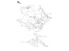 Embellecedor deposito derecho Kawasaki Er6n 650 2005 - 2008