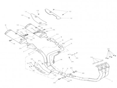 Colector trasero Triumph Speed triple 1050 2006-2007