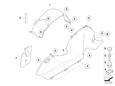 Carenado superior izquierdo Bmw F800 st 800 cc 2006 - 2008