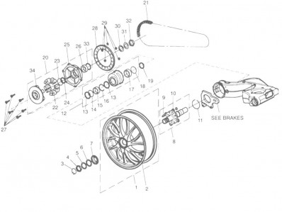 Buje rueda trasera Triumph Speed triple 1050 2006-2007