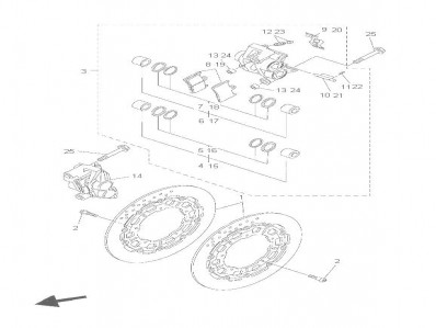 Pinza freno delantera derecha Yamaha R6r 600 cc 2006 - 2007