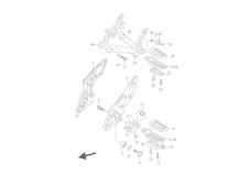 Estribera trasera izquierda Suzuki Bandit 650 2007 - 2008