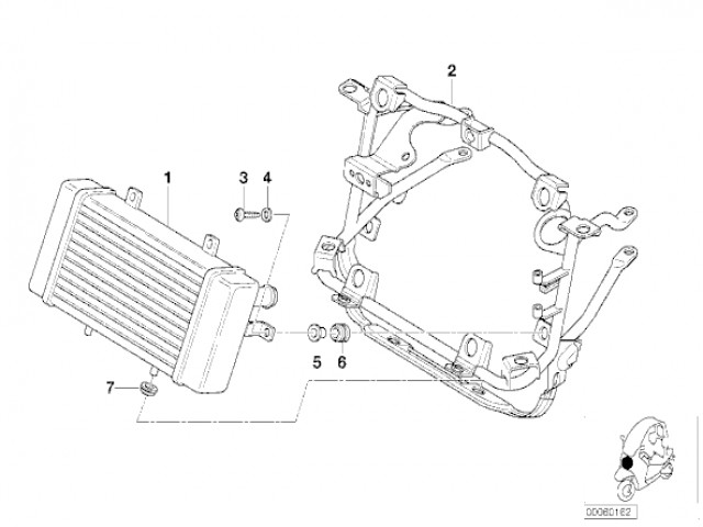 Radiador agua Bmw C1 125 cc y 200 cc 1999 - 2003