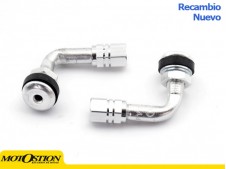 Kit 2 Válvulas moto anodizadas. Plata Tapones de v?lvula Tapones de v?lvula