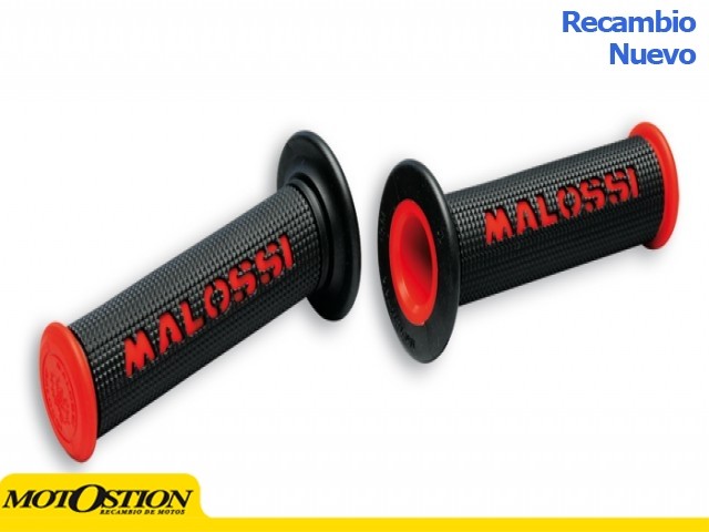Par puños negros Malossi CUP con logo Rojo (cerrado) 6914060.R0 Pu?os Pu?os