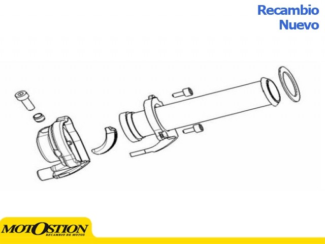 Acelerador con maneta Domino Piaggio 124mm 3745.03 Acelerador Acelerador