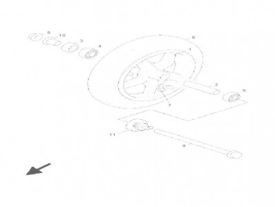 Eje rueda delantera Yamaha Cygnus 125 2004-2005