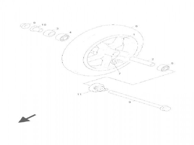 Eje rueda delantera Yamaha Cygnus 125 2004-2005