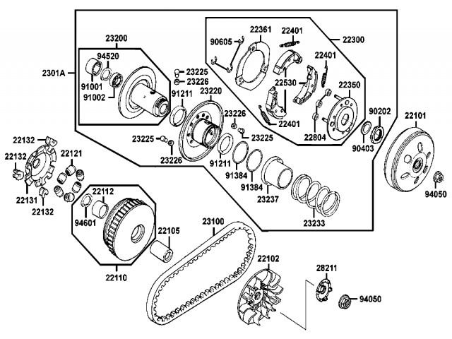 Embrague completo Kymco Grand dink 125 2002 - 2005