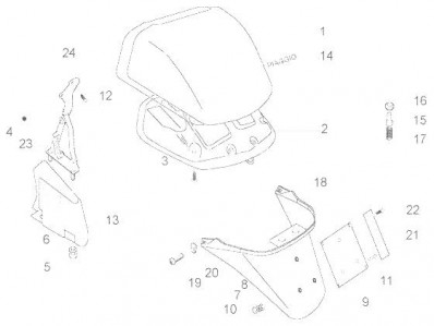 Aleta porta matricula Piaggio X8 200 2004-2006