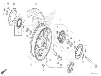 Corona abs trasera Honda cb 500 x 2013 - 2018